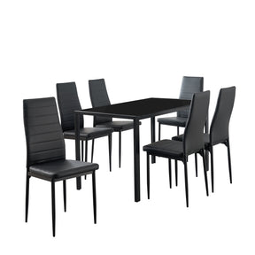 7 Pc. Modern dining set in Black on SALE
