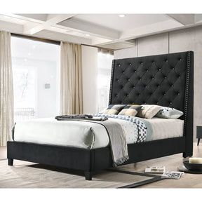 Chantilly High headboard  Velvet Bed Chantilly High headboard  Velvet Bed Half Price Furniture